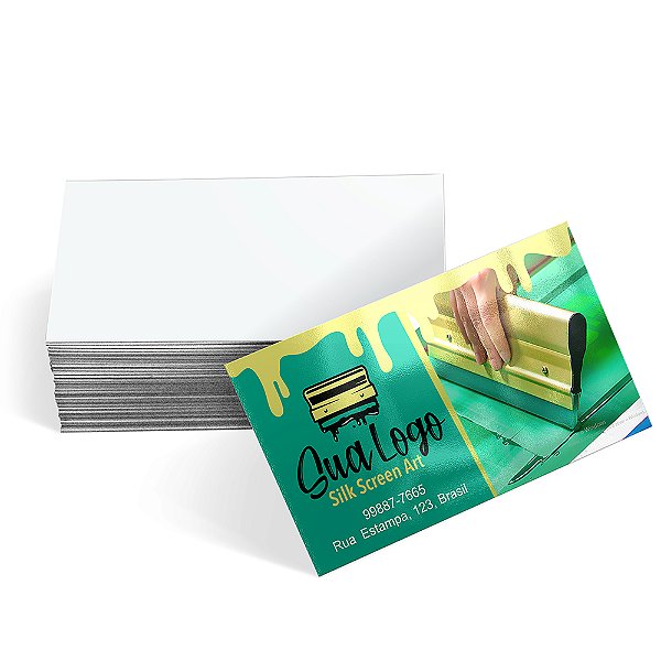 CARTÕES DE VISITA COUCHÊ 300G VERNIZ UV TOTAL FRENTE 4x0 - 1000 Unidades