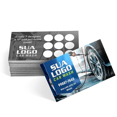 CARTÕES DE VISITA COUCHÊ 300G VERNIZ UV TOTAL FRENTE 4x1 - 1000 Unidades