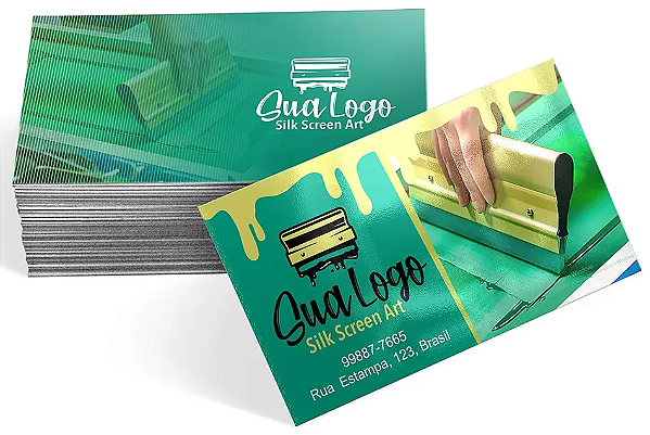 CARTÕES DE VISITA COUCHÊ 300G VERNIZ UV TOTAL FRENTE 4x4 - 1000 unidades