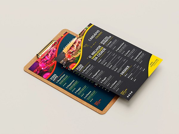 CARDÁPIOS  - KRAFT 250G - 10,5X30CM 4x4- 100 UNI