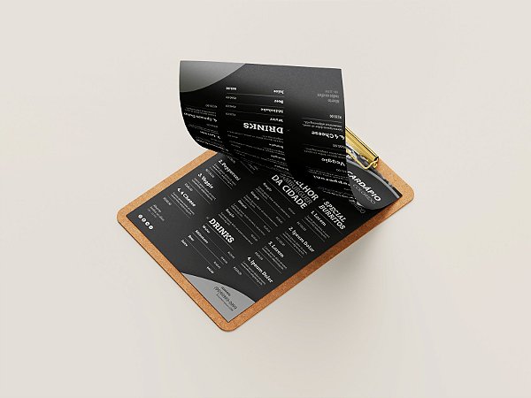 CARDÁPIOS  - KRAFT 250G - 10,5X30CM 1x1- 100 UNI