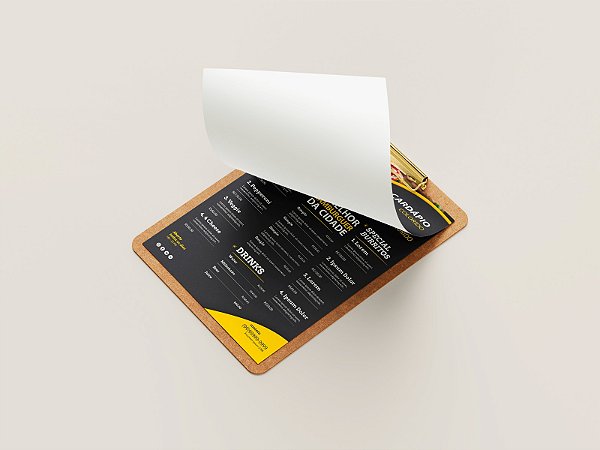 CARDÁPIOS  - RECICLATO 250G - 15X21CM 4x0- 100 UNI