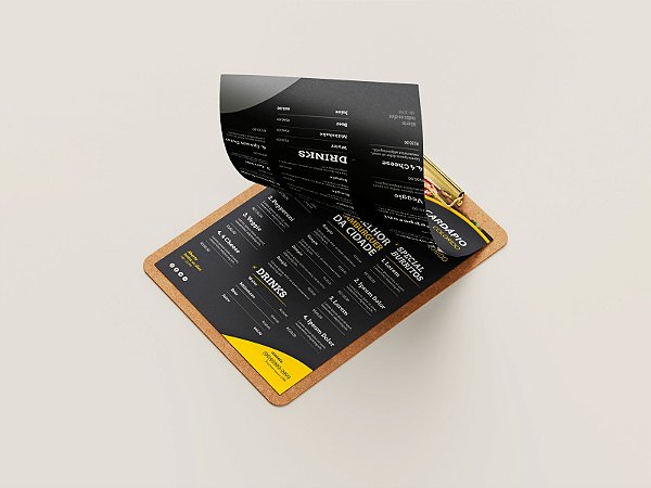 CARDÁPIOS  - SUPREMO 250G - 10,5X30CM 4x1- 100 UNI