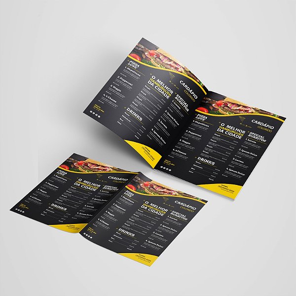 CARDÁPIOS PERSONALIZADOS 4PAGC/DOBRARECICLATO250G33X48MM 4x4