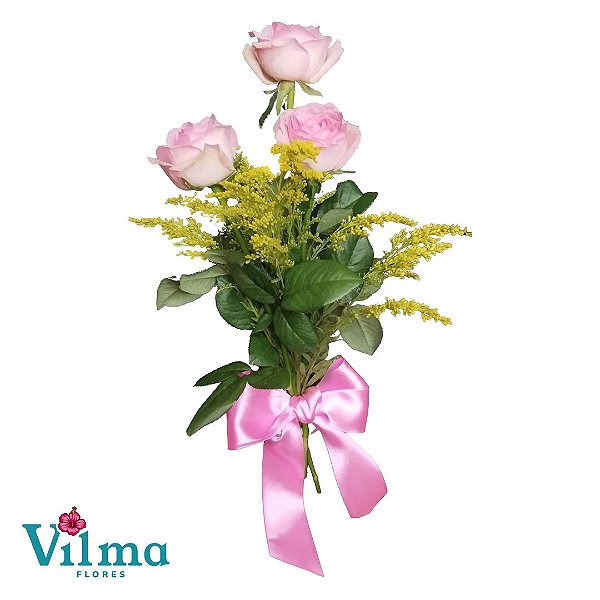 Buque 3 Rosas Cor Rosa