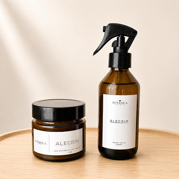 Vela Perfumada + Home Spray - ALECRIM