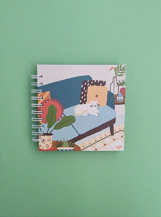 Caderno de Ideias - Lounge Felino - Quadrado