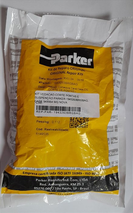 KIT VEDACAO CORTE PONTAS E SUSPENÇÃO PARKER 1943263BRGBAG, CASE 948964, 948960 MQ NOVA