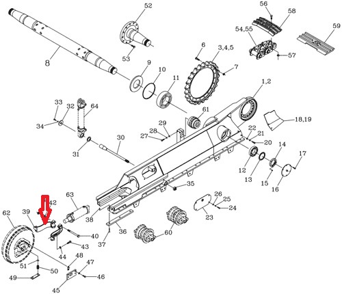 BRACO SUPORTE RODA GUIA CASE 00131447