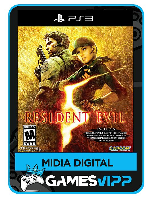 Resident evil 5 - Gold Edition - Ps3 Mídia digital