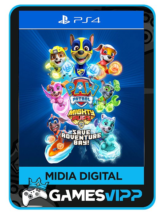 A Patrulha Canina os Cachorrinhos Poderosos Salvam a Baía Da Aventura - PS4 Midia digital