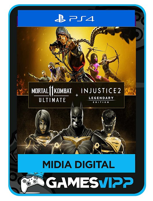 Pacote Mortal Kombat 11 Ultimate + Injustice 2 Ed. Lendária - Ps4 Midia digital