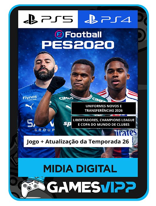 Pes 2020 PS4 e PS5 + Atualização 2026 Midia digital