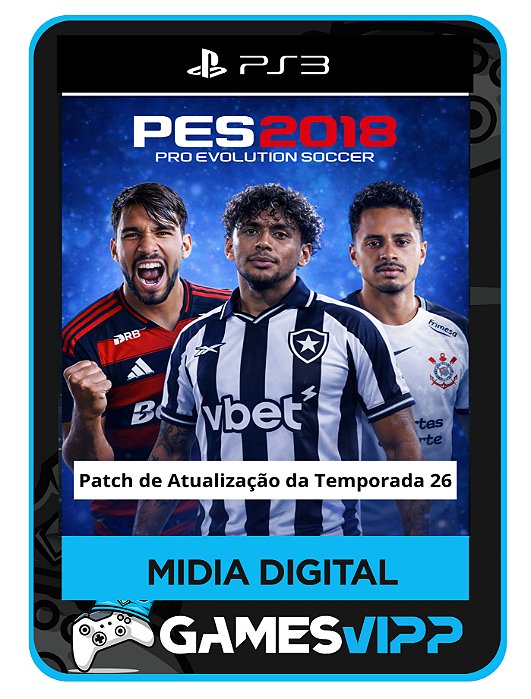 Patch de atualização PES 2018 PS3 temporada 2026