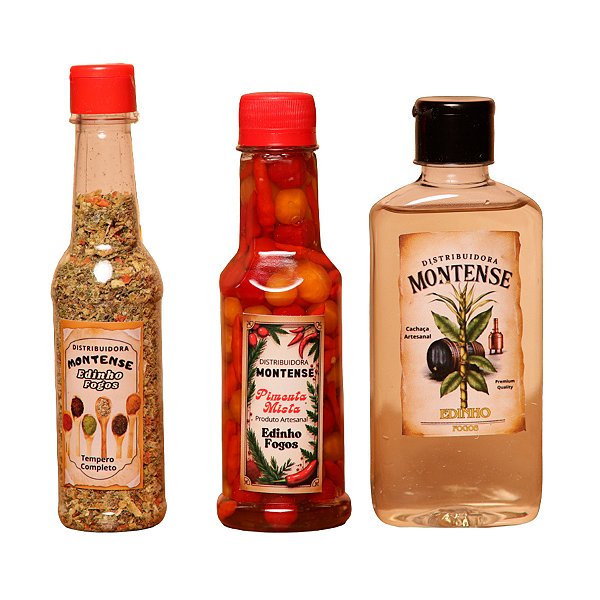 Kit Coisas Da Roça - Cachaça - Pimenta - Tempero
