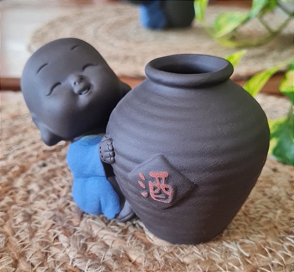 Vaso Monge Cerâmica Azul
