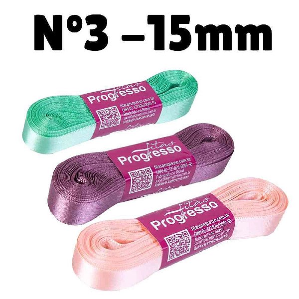 Fita Cetim Nº3 15 mm 10 mt