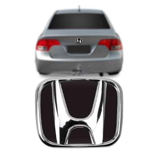 Emblema Letreiro Porta Malas Fundo Preto para Carros HONDA