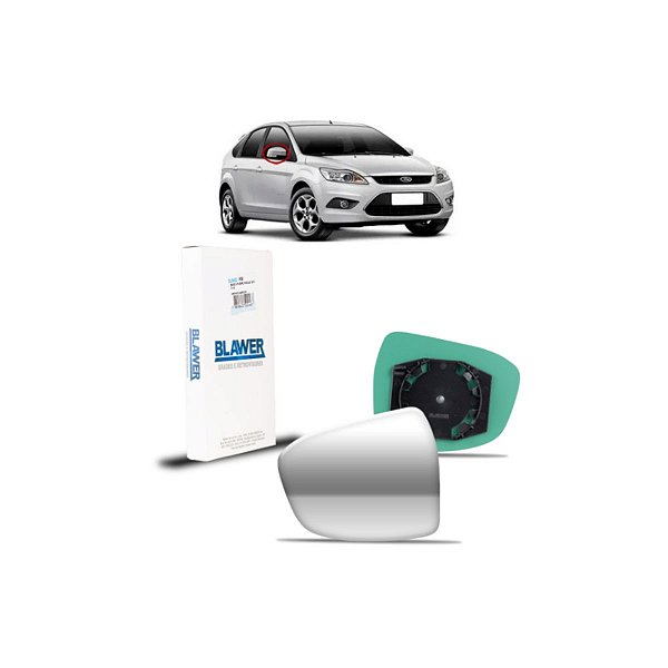 Lente do Espelho Retrovisor Com Base Espelhado Lado DIREITO Ford Focus 2009 A 2013