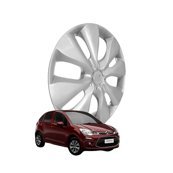 Calota Aro 15 GRID Fixação Pressão Citroen C3 2014 a 2018