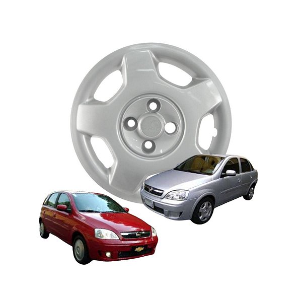 Calota Aro 14 GRID Fixação Parafuso Cubo Baixo Corsa Hatch/Sedan 2004 a 2009
