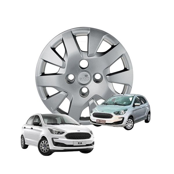 Calota Aro 14 GRID Fixação Parafuso Cubo Baixo Novo KA Hatch KA+ 2019 a 2020