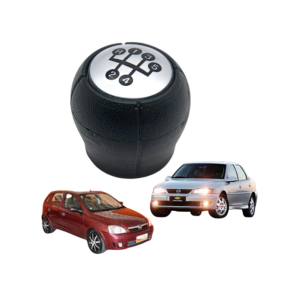 Bola da Alavanca do Câmbio Lente Prata Acrílica Corsa Hatch/Sedan 00/12 e Vectra 97/05