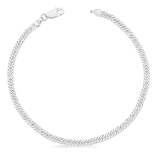 Pulseira de Prata Grumet Duplo