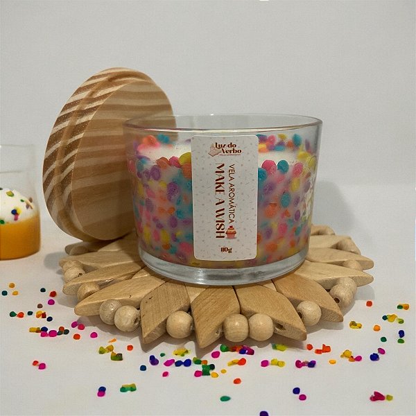 Vela aromática artesanal Make a Wish - Baunilha 110g