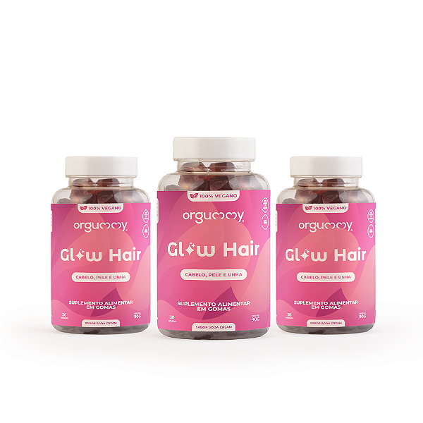 Glow Hair Orgummy - 90 unidades - para 3 meses