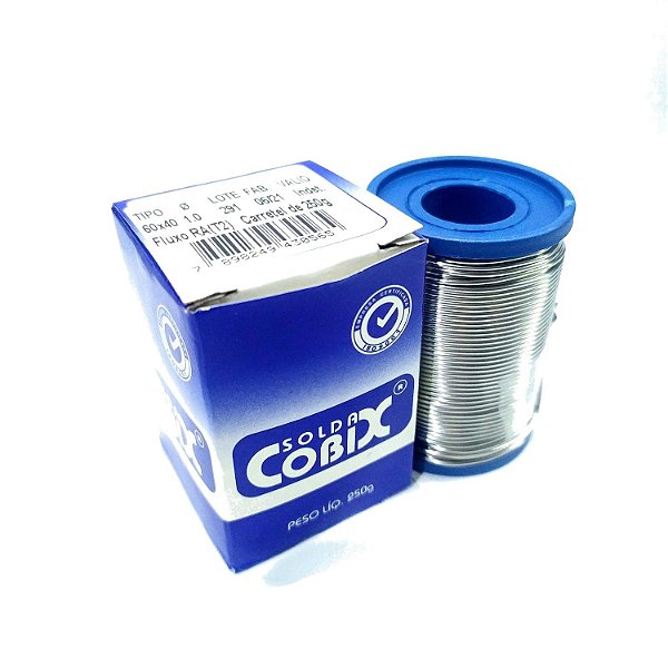 Solda em Fio Cobix 250g com Fluxo - 1,0mm - 60x40 (Estanho)