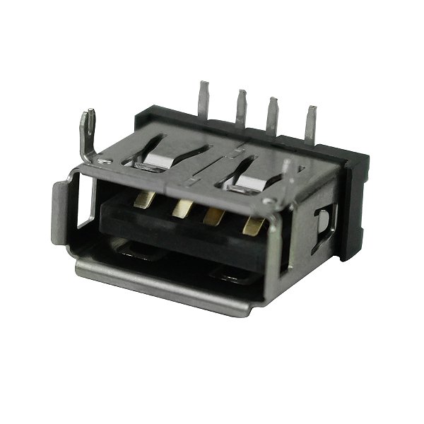Conector USB Fêmea 90 graus 4 terminais