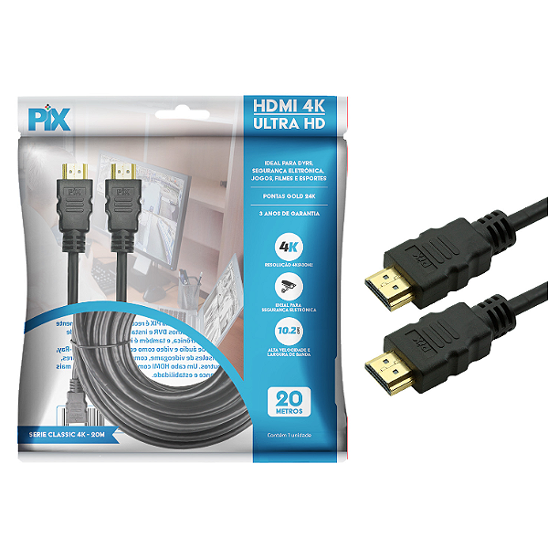 Cabo HDMI 20 Metros - 4K ULTRAHD - PIX