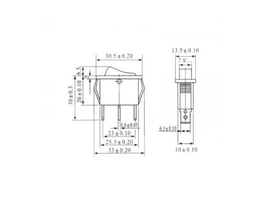 Chave Gangorra Liga e Desliga KCD3-102 - 16A 250V 2 TERMINAIS