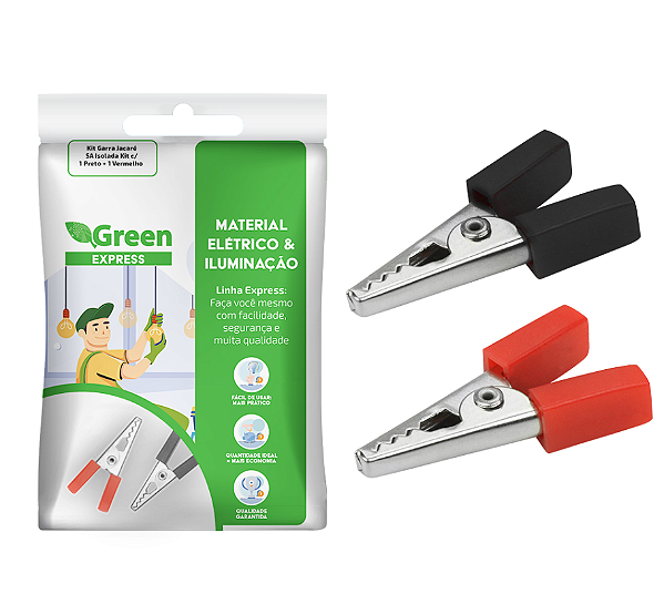 Garra de Jacaré Pequena 5A Preto e Vermelho - Vendido Par