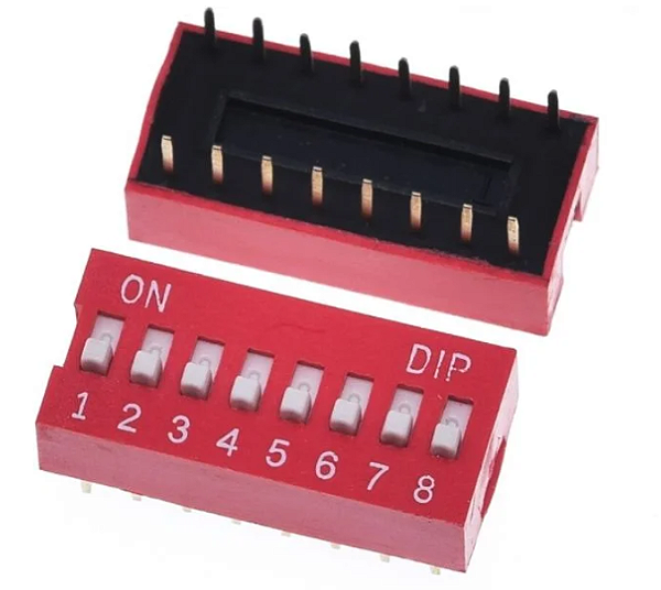 Chave Dip Switch - 8 Vias
