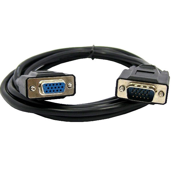 Cabo Extensor SVGA Macho x SVGA Fêmea - Preto - 1,20 metros