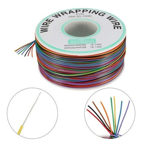 Fio Wire Wrap 250 Metros 30AWG - 8 Cores - Carretel