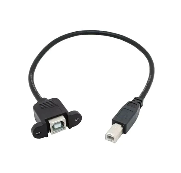 Cabo USB 2.0 Tipo-B macho x fêmea 30cm para painel