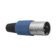 Plug Canon XLR Macho Plástico - Azul