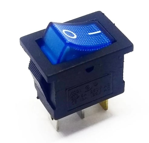 Chave Gangorra 3 Terminais com LED Azul