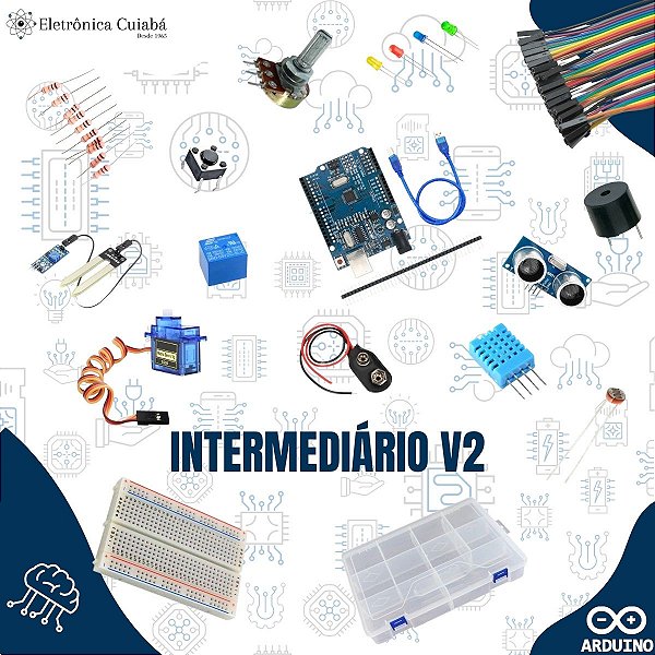Kit Arduino Uno e Sensores Intermediário e apostila em PDF com projetos