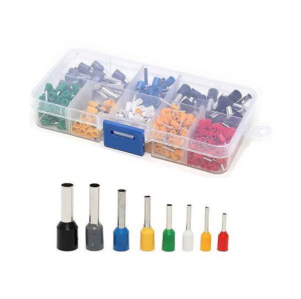 Kit 400 peças de terminais Tubular para crimpagem com BOX