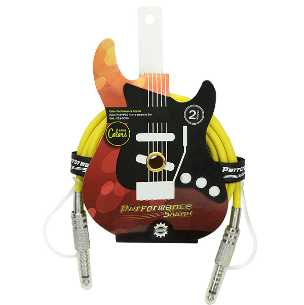 Cabo P10 P10 Mono Colors 2 metros Amarelo