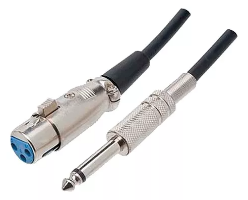 Cabo canon XLR para p10 mono - 5 Metros Preto