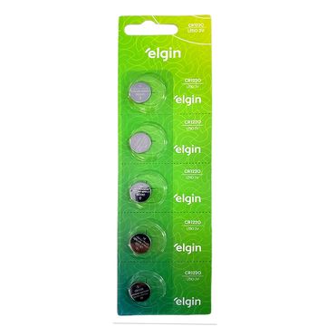 Bateria CR1220 3,0 Volts Elgin - 82302 - Cartela com 5 Baterias - 82302