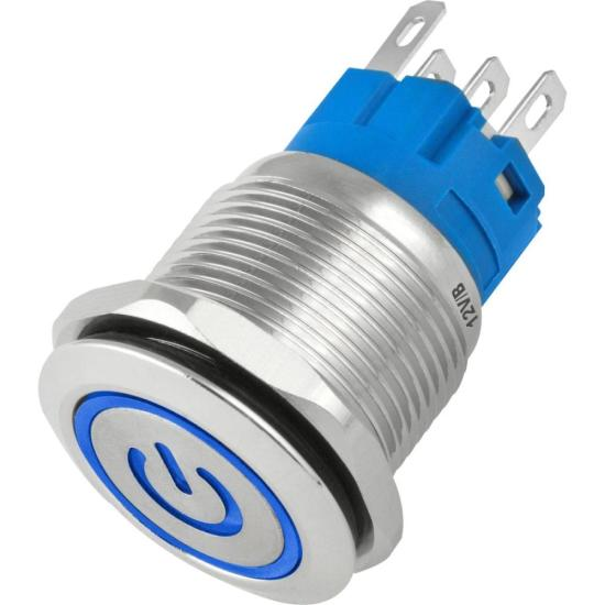 Chave Anti Vandalismo 16mm Azul 5 Terminais - DC 12V