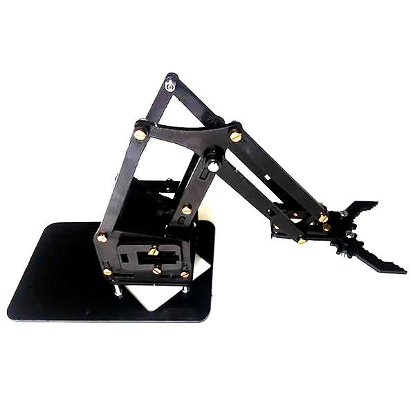 Kit Braço Robótico em Acrílico - Cor Preto - Sem Servos