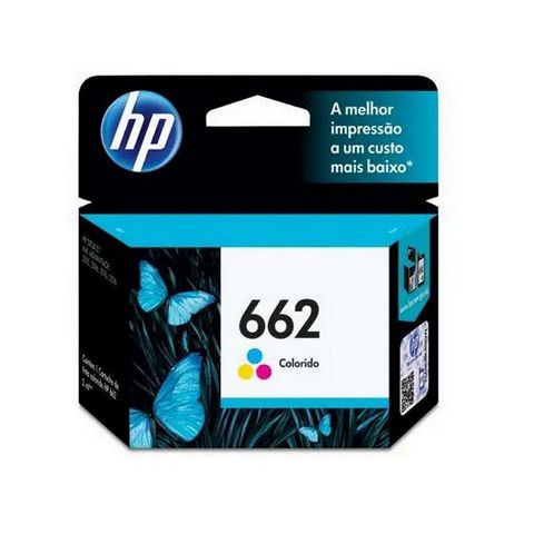 Cartucho de Tinta HP 662 Colorido Original - CZ104AB - 100 páginas para 2516, 3516, 3546, 2546, 1516, 4646, 2646 - CZ104AB