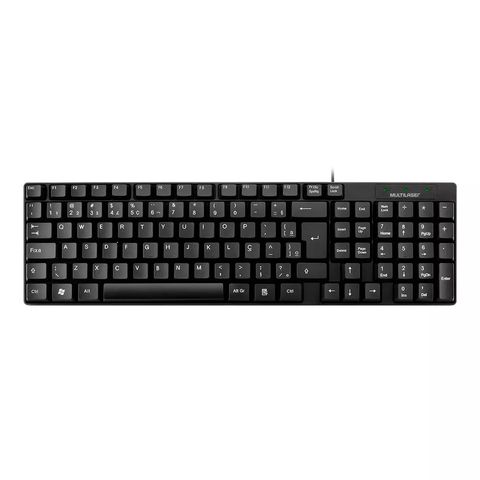 Teclado USB Slim Multilaser Preto - TC193 - Vendido Unitário - TC193